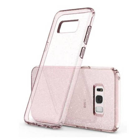 Samsung Galaxy S8 etui silikonowe Spigen Liquid Crystal Glitter 565CS21615 - różowe (Rose Quartz)