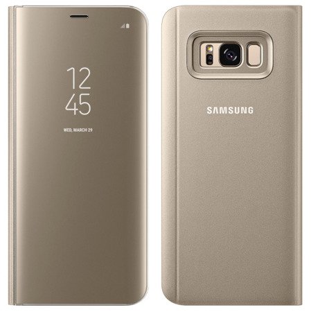 Samsung Galaxy S8 plus etui Clear View Standing Cover EF-ZG955CFEG - złote