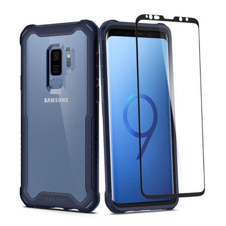 Samsung Galaxy S9 Plus etui + szkło hartowane Spigen Hybrid 360 593CS23044 - granatowe