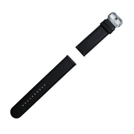Samsung Galaxy Watch Active 2 skórzany pasek z otworami i klamrą rozm. M/L 20mm - czarny