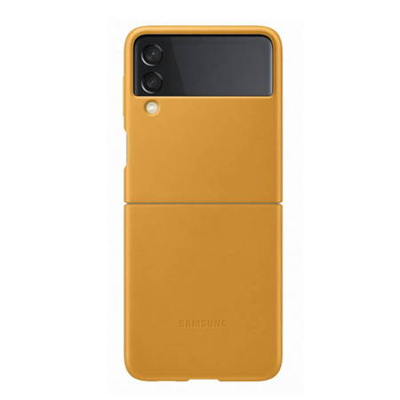 Samsung Galaxy Z Flip3 etui skórzane Leather Cover EF-VF711LYEGWW - żółte