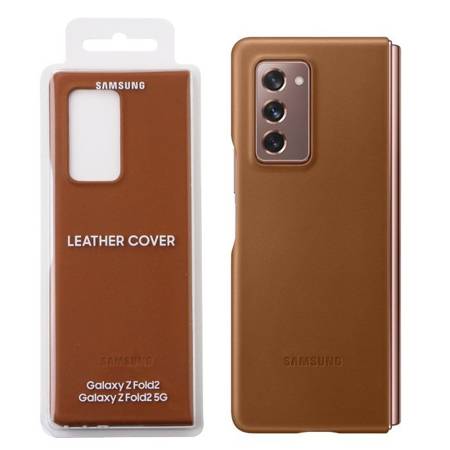 Samsung Galaxy Z Fold2 etui skórzane Leather Cover EF-VF916LAEGWW - brązowe