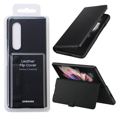 Samsung Galaxy Z Fold3 5G etui Leather Flip Cover EF-FF926LBEGWW - czarne