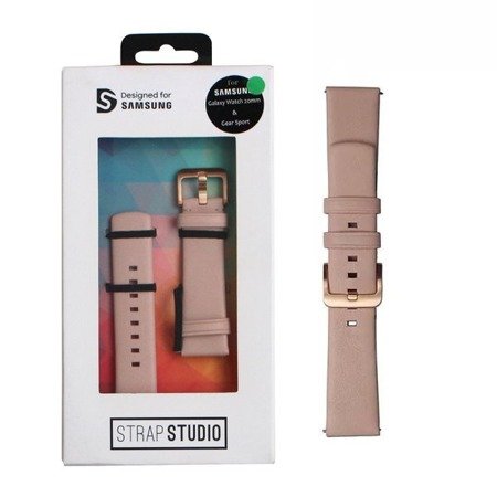 Samsung Gear Sport/ Galaxy Watch 42 mm pasek Leather Watch Strap 20mm GP-R815BREECAC - różowy