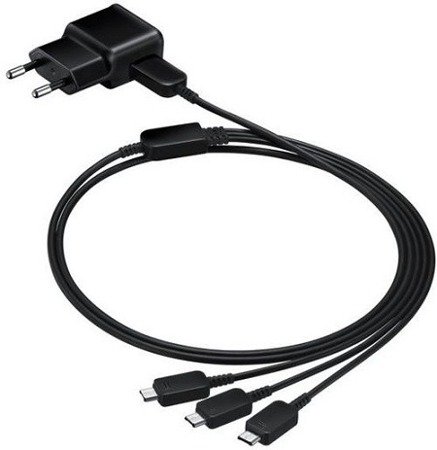 Samsung ładowarka sieciowa z rozgałęzionym kablem USB ET-KG900EBEGWW - czarna