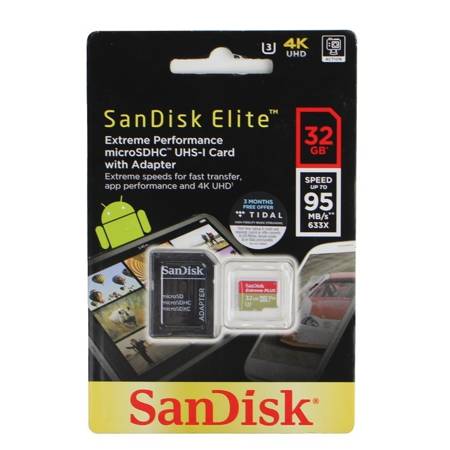 SanDisk Elite karta pamięci 32GB microSDHC z adapterem SD - klasa 10