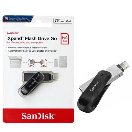 SanDisk iXpand Flash Drive Go pendrive ze złączem Lightning - 64 GB