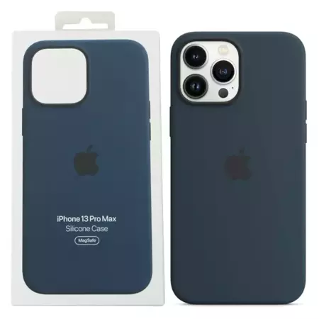 Silikonowe etui Apple Silicone Case MagSafe do iPhone 13 Pro Max - niebieskie (Abyss Blue)