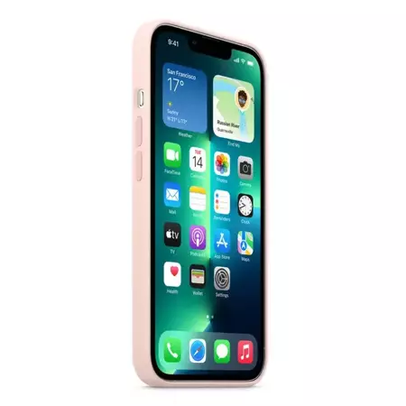 Silikonowe etui Apple Silicone Case MagSafe do iPhone 13 Pro Max - różowe (Chalk Pink)