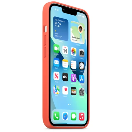 Silikonowe etui Apple Silicone Case MagSafe do iPhone 13 - nektarynkowy (Nectarine)
