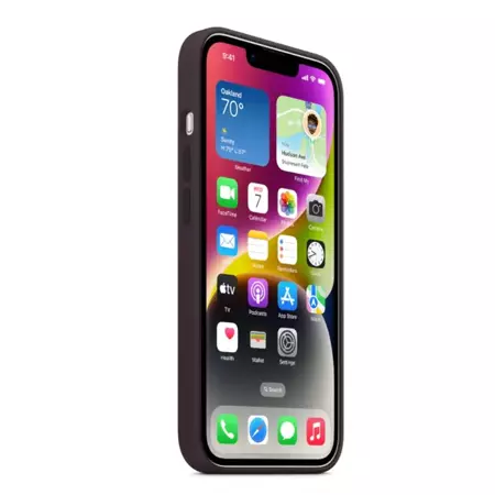 Silikonowe etui Apple Silicone Case MagSafe do iPhone 14 - ciemnofioletowe (Elderberry)