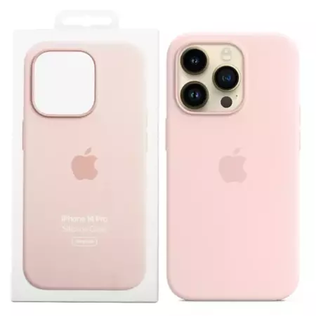 Silikonowe etui Apple Silicone Case Magsafe do iPhone 14 Pro - różowe (Chalk Pink)