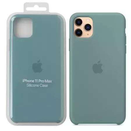 Silikonowe etui Apple Silicone Case do iPhone 11 Pro Max - zielone (Cactus)