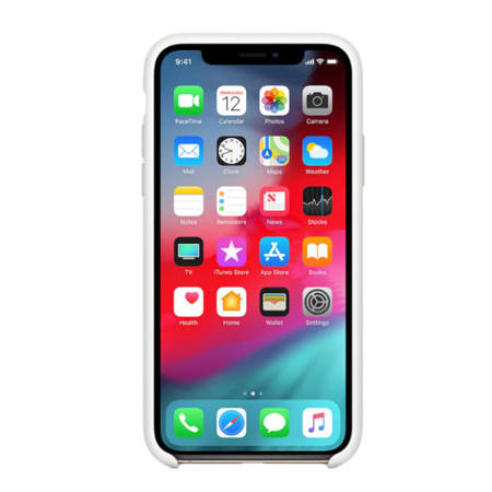 Silikonowe etui Apple Silicone Case do iPhone XS - białe (White)