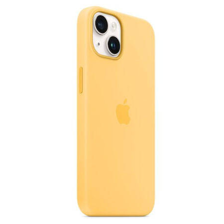 Silikonowe etui Apple iPhone 14 Silicone Case MagSafe - żółte (Sunglow)