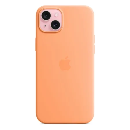 Silikonowe etui Apple iPhone 15 Plus Silicone Case MagSafe - pomarańczowe (Orange Sorbet)