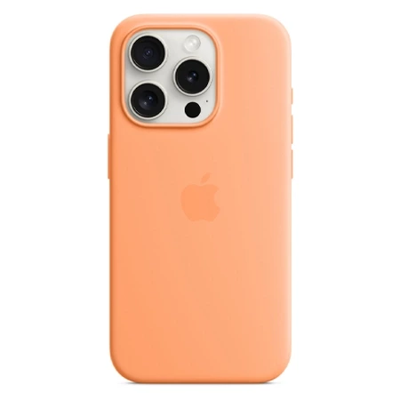 Silikonowe etui Apple iPhone 15 Pro Silicone Case MagSafe - pomarańczowe (Orange Sorbet)