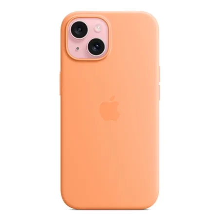 Silikonowe etui Apple iPhone 15 Silicone Case MagSafe - pomarańczowe (Orange Sorbet)
