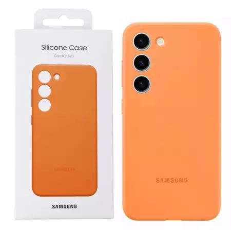 Silikonowe etui Samsung Silicone Case do Galaxy S23 - pomarańczowe