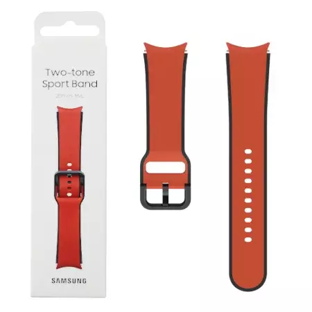 Silikonowy pasek Samsung Two-tone Sport Band 20mm M/L do Galaxy Watch 4/ Watch 5 - czerwono-czarny