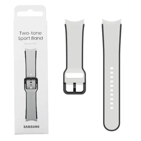 Silikonowy pasek Samsung Two-tone Sport Band 20mm M/L do Galaxy Watch 4/ Watch 5 - szaro-czarny