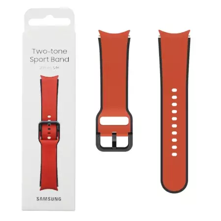 Silikonowy pasek Samsung Two-tone Sport Band 20mm S/M do Galaxy Watch 4/ Watch 5 - czerwono-czarny