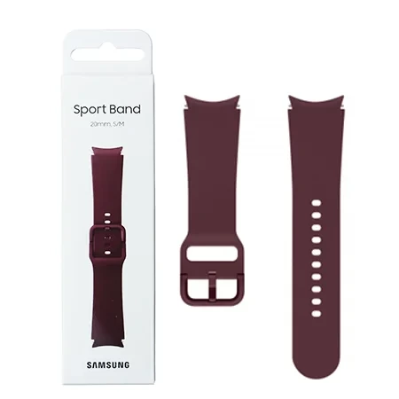 Silikonowy pasek do Samsung Galaxy Watch 4/ 4 Classic/ 5/ 5 Pro/ 6/ 6 Classic Sport Band 20 mm S/M - burgundowy (Burgundy)