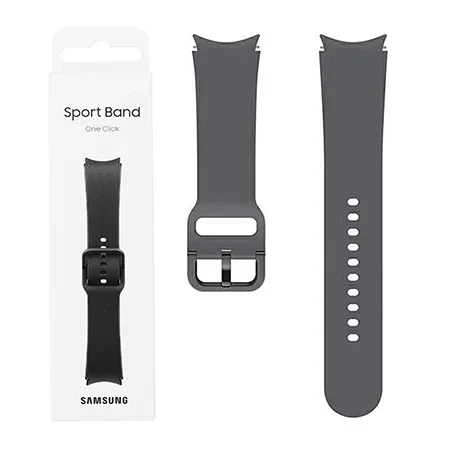 Silikonowy pasek do Samsung Galaxy Watch 4/ 4 Classic/ 5/ 5 Pro/ 6/ 6 Classic Sport Band One Click 20 mm M/L - grafitowy (Graphite)
