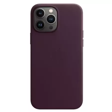 Skórzane etui Apple Leather Case MagSafe do iPhone 13 Pro Max - fioletowe (Dark Cherry)