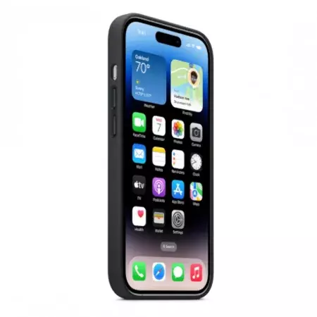 Skórzane etui Apple Leather Case MagSafe do iPhone 14 Pro - czarne (Midnight)