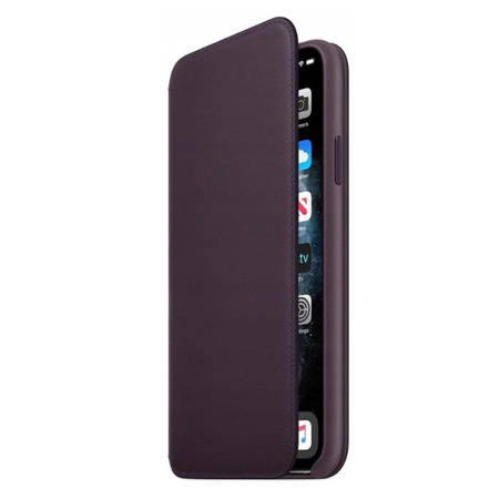 Skórzane etui Apple iPhone 11 Pro Leather Folio - oberżyna (Aubergine)