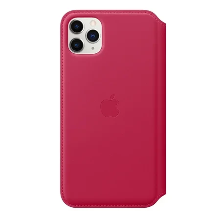 Skórzane etui Apple iPhone 11 Pro Max Leather Folio - malinowe (Raspberry)