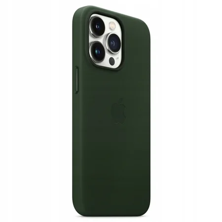 Skórzane etui Apple iPhone 13 Pro Leather Case MagSafe - zielone (Sequoia Green)