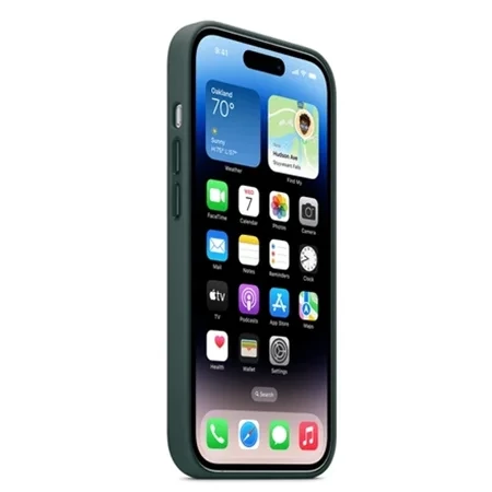 Skórzane etui Apple iPhone 14 Pro Leather Case MagSafe - zielone (Forest Green)