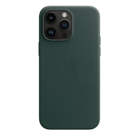 Skórzane etui Apple iPhone 14 Pro Max Leather Case MagSafe - zielone (Forest Green) 