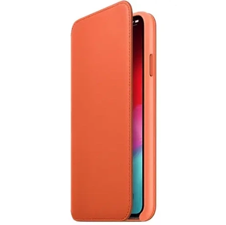 Skórzane etui Apple iPhone XS Leather Folio - pomarańczowe (Sunset)