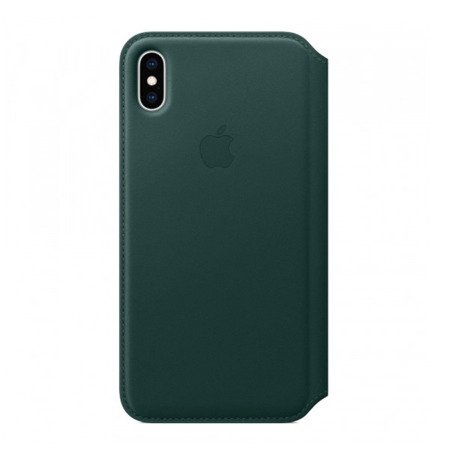 Skórzane etui Apple iPhone XS Max Leather Folio - zielone (Forest Green)