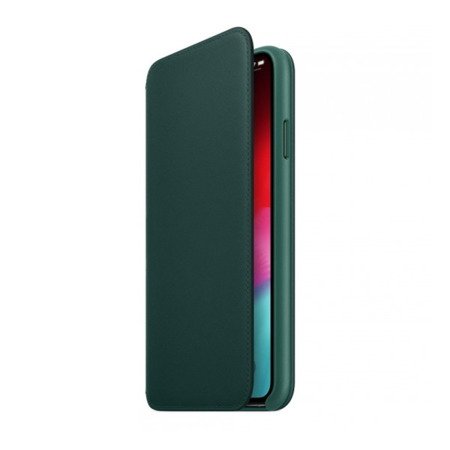 Skórzane etui Apple iPhone XS Max Leather Folio - zielone (Forest Green)