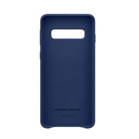 Skórzane etui na telefon Samsung Galaxy S10 Leather Cover - granatowe (Navy)