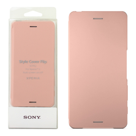 Sony Xperia X pokrowiec Style Cover Flip SCR52 - różowy (Rose Gold)