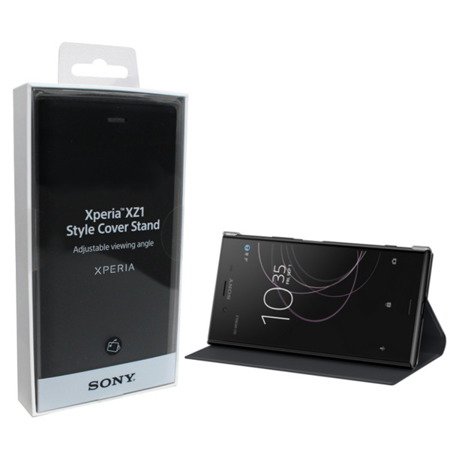 Sony Xperia XZ1 pokrowiec Style Cover Stand SCSG50 - czarny