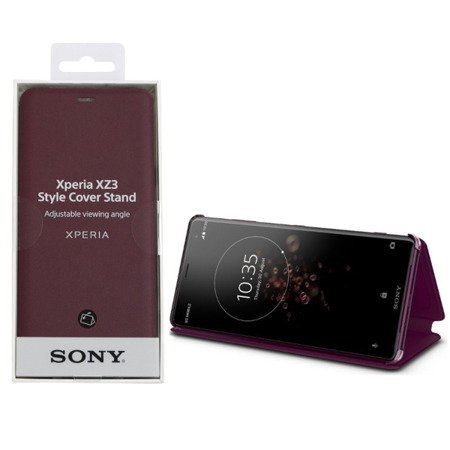 Sony Xperia XZ3 etui Style Cover Stand SCSH70 - bordowe