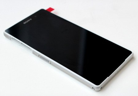Sony Xperia Z2 wyświetlacz LCD z ramką, złączem słuchawkowym i głośnikiem - biały