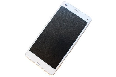 Sony Xperia Z3 Compact wyświetlacz LCD z ramką, złączem słuchawkowym i  głośnikami - biały