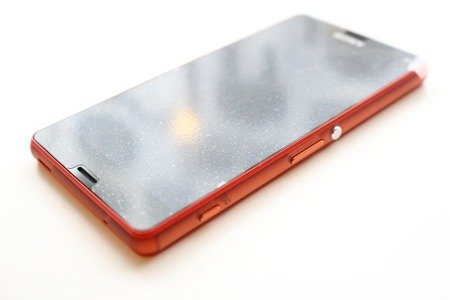 Sony Xperia Z3 Compact wyświetlacz LCD z ramką, złączem słuchawkowym i  głośnikami - pomarańczowy