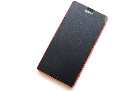 Sony Xperia Z3 Compact wyświetlacz LCD z ramką, złączem słuchawkowym i  głośnikami - pomarańczowy