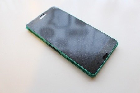 Sony Xperia Z3 Compact wyświetlacz LCD z ramką, złączem słuchawkowym i  głośnikami - zielony