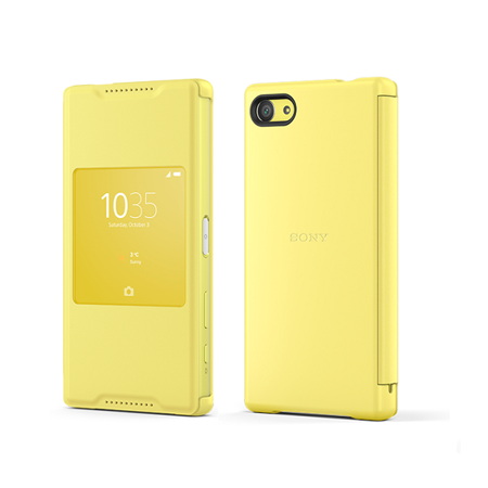Sony Xperia Z5 Compact etui Style Cover Window SCR44 - żółte