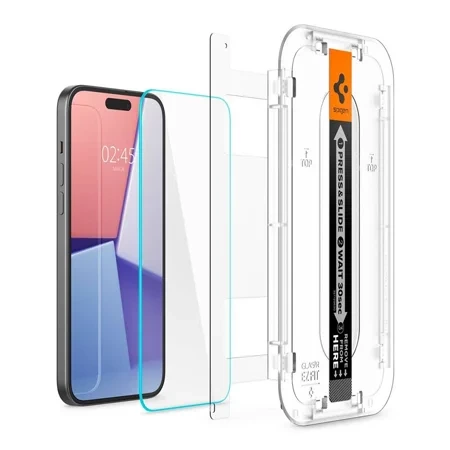 Szkło hartowane na Apple iPhone 15/ 16 Spigen Glas.TR EZ FIT - transparentne