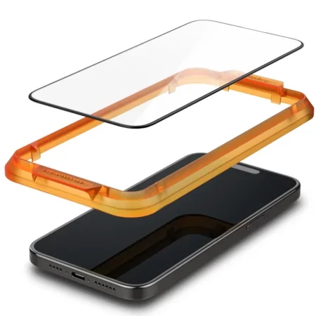 Szkło hartowane na Apple iPhone 15 Plus Spigen Glas.TR ALIGN MASTER  - czarne (2 sztuki)